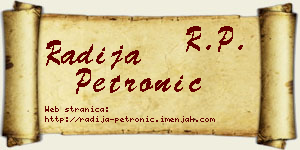 Radija Petronić vizit kartica